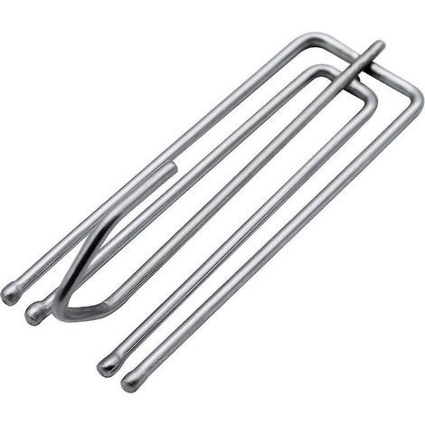 Lot de 25 crochets de rideaux en acier inoxydable, roulettes, glissières et pinces pour rideaux, adaptés aux rideaux lourds et aux rideaux de porte, couleur argent. (1/5)