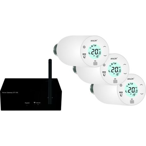 blossom-ic Avalon+ Set Tres : 3x Thermostat Avalon+, 1x Gateway GT-100, APTS-3980 (1/3)