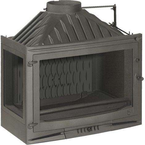 Hogar de Leña de Hierro Fundido SELENIC LATERAL IZQUIERDO de 10 kW y Salida Superior de 200 mm