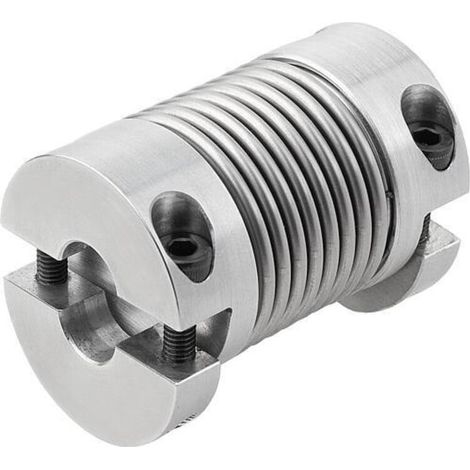 KIPP Metallbalgkupplung mit abnehmb. Klemmnaben Gr. 45 12 x 12 x 41 Aluminium (1/3)