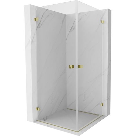 Mexen Lunar-B Duo Duschkabine mit Flügeltür 75 x 75 cm, Transparent, Gold - 832-075L-075P-50-00 (1/5)