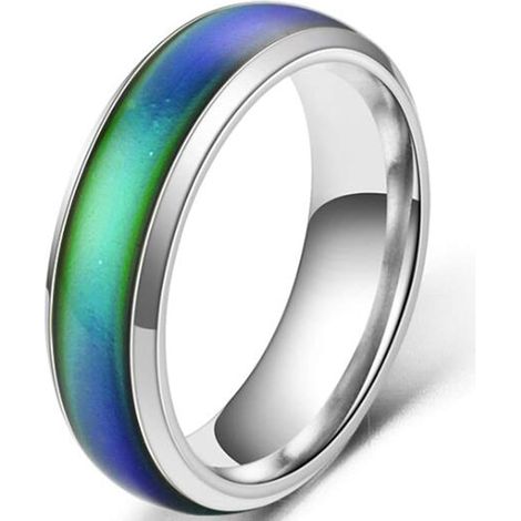 Bague Mood - Bague Réactive à la Température en Acier Inoxydable 316L - 4 mm - Pour Homme et Femme