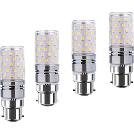 LED B22 Corn Bulbs 12W, 100W Incandescent Equivalent, 1200lm, Warm White 3000K Chandelier Bulbs, Decorative Candle Base B22, Non-Dimmable LED Lamp, Pack of 4 [Energy Class A+]