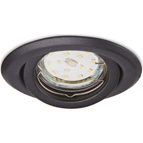 Spot encastré rond Ø9,6 noir mat orientable GU10 IP20 (1/5)
