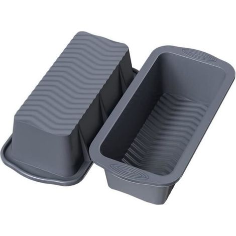 2 Moule à cake,Silicone,Antiadhésif,21x9.5x6.5cm,Congélateur,Lave-vaisselle,Pâtisserie (1/4)