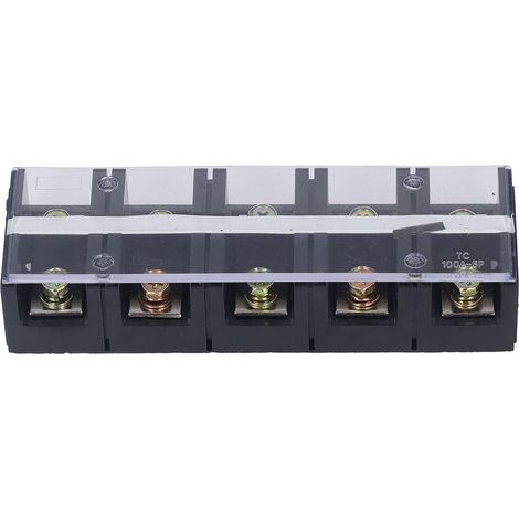 1pcs Bornier de Répartition 100A 600V TC Fixe, Cuivre Rouge Double Rangée à Vis, pour Systèmes de Distribution (1/5)