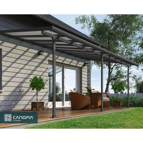 Canopia Feria Marquesina Pérgola De Aluminio 3X6.1 m Gris