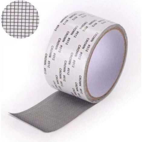 Ruban Adhesif Reparation Moustiquaire - Patch Repare Moustiquaire Réparation de Fenêtre Kit de Moustiquaire Adhesive Reparation Réparer Moustiquaire 5 x 2m (gris)-- (1/5)