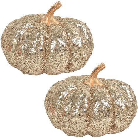 Citrouilles décoratives - Paillettes - Artificielle - Décoration d'automne (1/5)