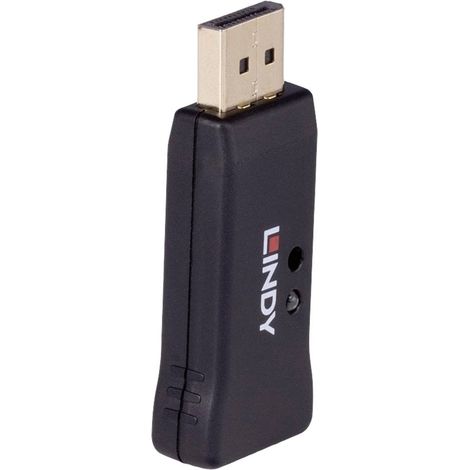 LINDY 32118 DisplayPort Emulatore EDID [1x Spina DisplayPort - 1x Presa DisplayPort] Nero UHD 4K, (1/5)