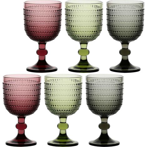 THUN - Set 6 Calici con pallini - vetro - Collezione Tavola - Ø 9 cm - 16,5 cm h (1/3)