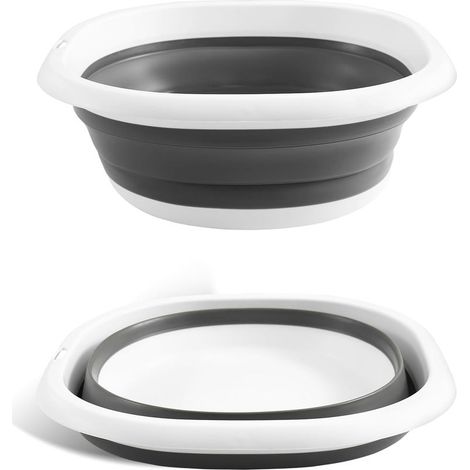Bassine Pliable, Bassine Retractable Lavabo Pliable Multifonction en Silicone, Bol à Vaisselle Ronds Pliable Cuvette Peu Encombrant pour Voyage Camping et Cuisine, 5 L (1/5)