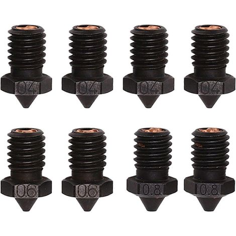 Buses en acier trempé de haute qualité (8 pièces), clone E3D, hauteur 0,4/0,6/0,8 mm (1/4)