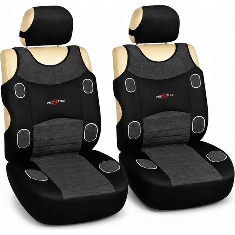 Coprisedili universali per auto, set da 2, grigi, PRESTIGE (1/5)
