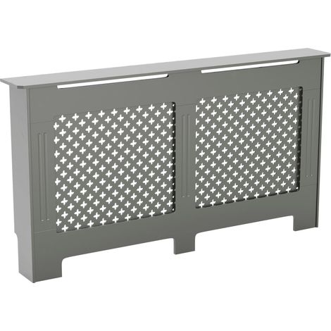 Oxford Radiator Cover MDF Modern Cabinet Grill, Grey, Large