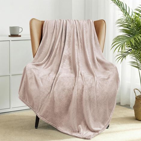 Mezcla Couverture Plaid Polaire Uni, 130 x 170 CM, Chameau (1/5)