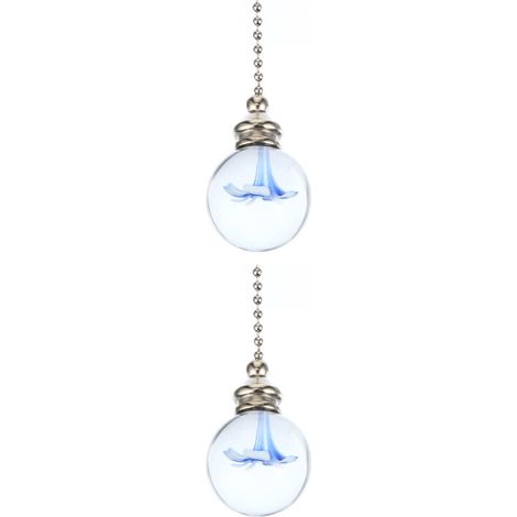 Juego de dos lámparas colgantes decorativas con cremallera de cristal, regalo decorativo exquisito, color azul.
