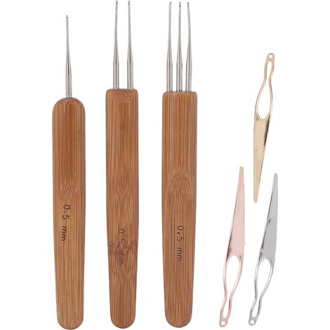 Set de 2 Crochets à Dreadlocks Professionnel Portable, Aiguille à Tresser Cheveux, Outil de Crochet 0,5 mm pour Coiffure Dread, Accessoire de Tissage (1/5)