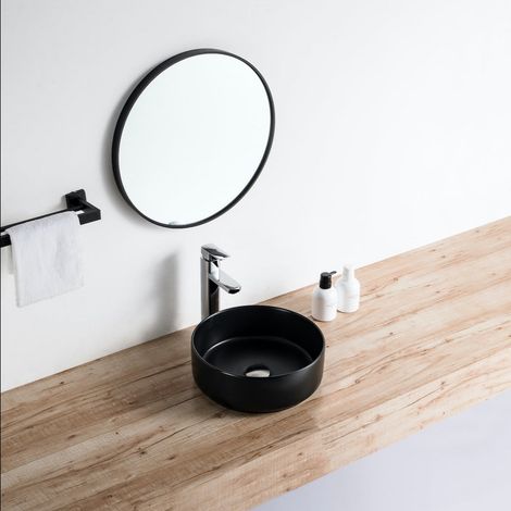Vasque à poser ronde en céramique MENDOZA 6 coloris Ø36 cm Noir mat