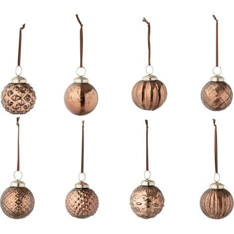 Lot de 40 Boules de Noël "8 Motifs" 6cm Marron (1/2)