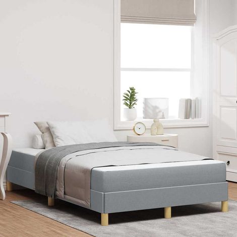 Boxspringbett mit Matratze Hellgrau 120 x 200 cm Stoff