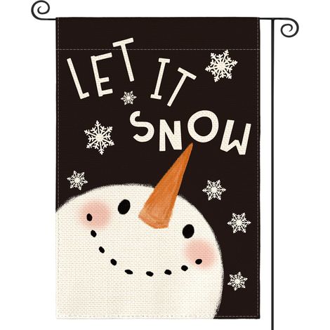 AVOIN Let It Snow Snowman Snowflake Garden Flag Vertical Double Sized Winter Holiday Christmas Yard Outdoor jardin (1/5)