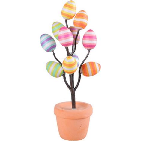 Künstlicher Osterbaum als Topfpflanze für eine fröhliche Osterparty zu Hause mit bunten Schaumstoffeiern (1/5)