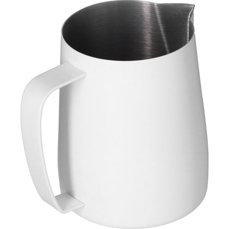 Pichet à lait en acier inoxydable pour mousser le café, bec verseur pointu, blanc, cuisine (1/5)
