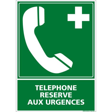 Panneau de signalisation téléphone d'urgence ISO 7010 E004 - Téléphone de secours - Aluminium 2 mm - 300 x 420 mm (1/5)