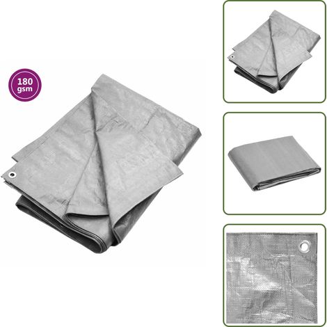 Toldo temporal - vidaXL Lona HDPE gris 180 g/m² 3x4 m - Refugio camping