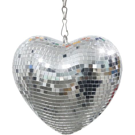 Bardusch-Boules À Facettes Disco En Forme De Coeur Miroir Réfléchissant 15 Cm Argent Chaîne Inclus (1/4)