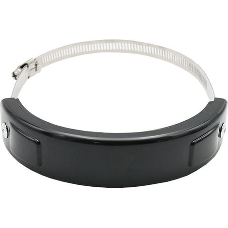 Protecteur d'échappement de moto 100mm-160mm ovale peut couvrir le couvercle de protection d'échappement rond - Le noir (1/5)