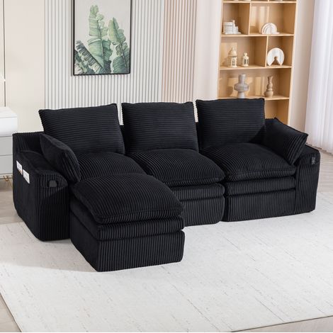 Divano modulare 3 posti in corduroy con tasche OKMYHOME (1/5)