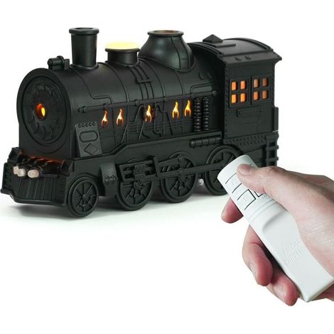 Humidificateur rétro en forme de train – Diffuseur d'huiles essentielles sur le thème du train, doté de 2 modes d'éclairage et de 2 modes de brumisation, le choix idéal pour les passionnés de trains.