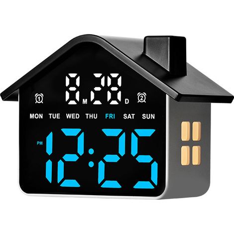 Sveglia digitale multifunzione, sveglia digitale multifunzione con luce ambientale e display della temperatura, adatta per la scrivania.