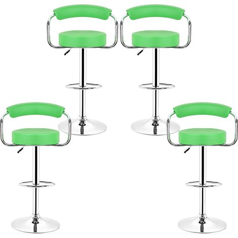 Hofuton Lot de 4 tabourets de bar réglable en hauteur de 85 à 105 cm - vert (1/5)