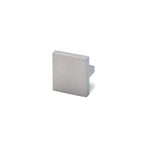 Bouton messana inox - Hauteur : 25 mm - Décor : Inox brossé - Diamètre : - - Matériau : Inox - Section : 42 x 42 mm - HETTICH (1/2)