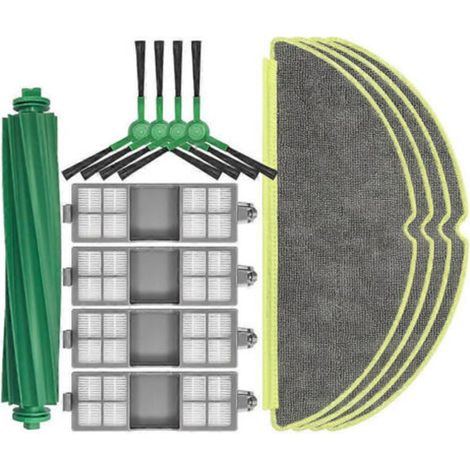 Repuestos para la aspiradora robot iRobot Roomba 205: cepillos laterales principales, toallitas de limpieza, filtros y accesorios.