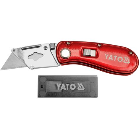Couteau à lame trapézoïdale + lames de rechange 61x33 mm YT-7534 Yato