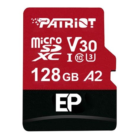 Carte microSDXC Patriot EP Pro A2 128 Go 90/80 Mo/s V30 U3 Classe 10 (1/4)