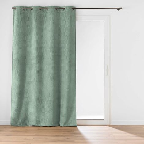 Rideau à Œillets 140 x 240 cm – Flanelle Relief Unie – Flanela Kaki