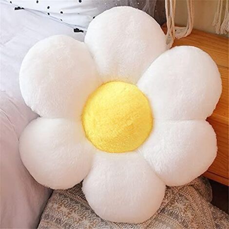 Coussins de Chaise Forme de Fleur, Coussin en Peluche Douce Duveteux Tatami Oreiller pour Siège, Canapé, Jardin, Salon Intérieur Décoration de Chambre (30x30cm,B. Blanc) (1/4)