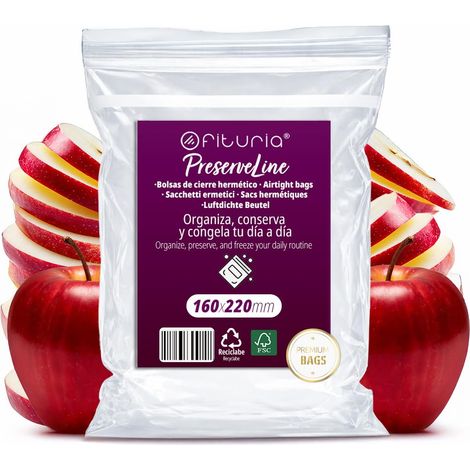 Sachets ZIP Transparents 160x220 mm avec Fermeture Hermétique, Sacs Zip pour Aliments, Snacks, Congélation et Organisation de Cuisine et de Voyage (100 Sachets) (1/5)