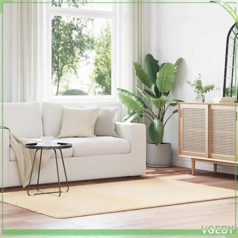 4102831 Tapis Shaggy à poils longs NAVARRA crème 130x200 cm polyester (1/5)