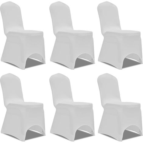 Maison Exclusive - Housses élastiques de chaise Blanc 12 pcs (1/5)