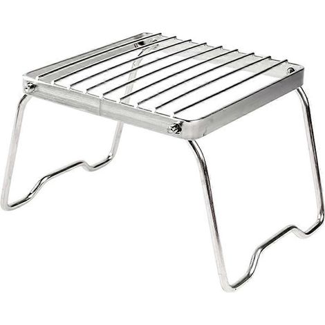 Tragbarer, multifunktionaler, faltbarer Campinggrill aus Edelstahl mit passendem Holzofenständer für den Außenbereich (1/5)