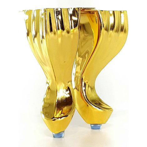 Pieds de meuble réglables avec 4 pieds métalliques de style Queen Anne, pieds décoratifs, hauteur 140 mm, blancs, autobloquants, de remplacement pour canapés, chaises, tabourets, armoires, en laiton. (1/5)