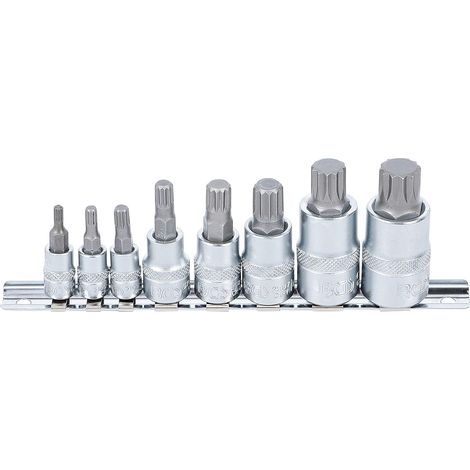5105 - Jeu de douilles à embouts - Denture multiple intérieure (pour XZN) - M4 - M16 - 8 pièces (1/2)