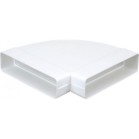Ch 55 x 220 - coude horizontal 90° rectangulaire plastique rigide section 55x220 (460010)