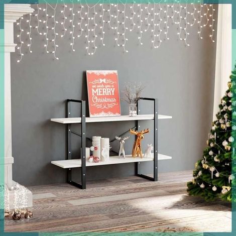 Bibliothèque - 806473 - Bois de pin massif - 2 niveaux - Blanc 100 x 30 x 70 cm (1/5)